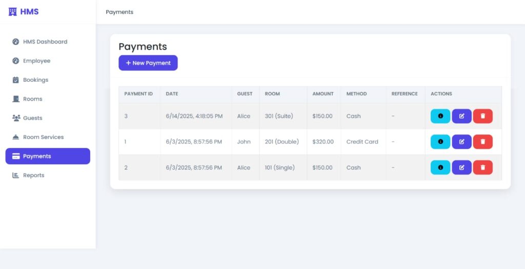 Hotel Management System - Screenshot